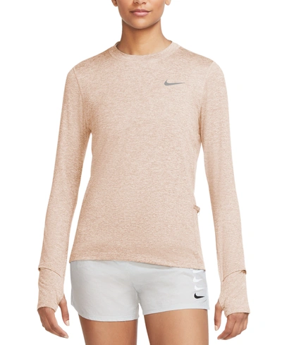 Shop Nike Women's Element Dri-fit T-shirt In Pale Coral/light Soft Pink/htr/(reflecti