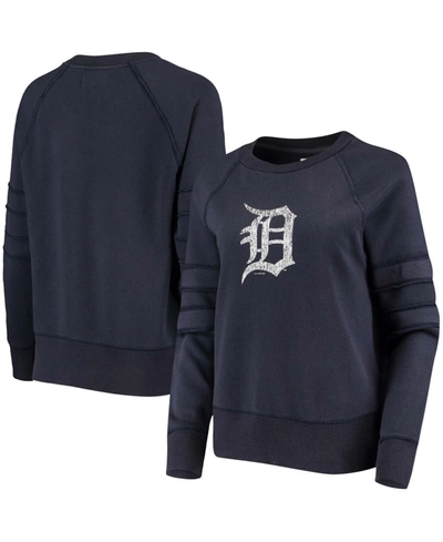 Shop Touché Women's Navy Detroit Tigers Bases Loaded Scoop Neck Sweatshirt
