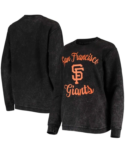 Shop G-iii 4her By Carl Banks Women's Black San Francisco Giants Script Comfy Cord Pullover Sweatshirt