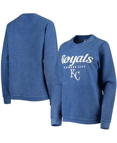 Shop G-iii 4her By Carl Banks Women's Royal Kansas City Royals Comfy Cord Pullover Sweatshirt