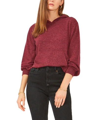Shop 1.state Long Sleeve Front Pocket Hoodie In Ruby Plume