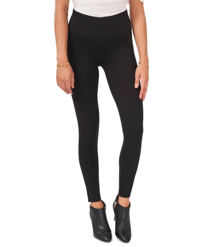 Shop Vince Camuto Wide-waistband Ponte-knit Leggings In Rich Black