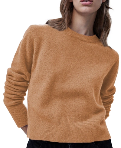 Shop French Connection Narelle Crewneck Sweater In Camel Mel