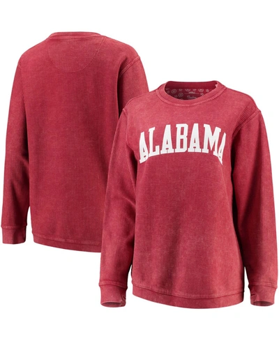 Shop Pressbox Women's Crimson Alabama Crimson Tide Comfy Cord Vintage-like Wash Basic Arch Pullover Sweatshirt