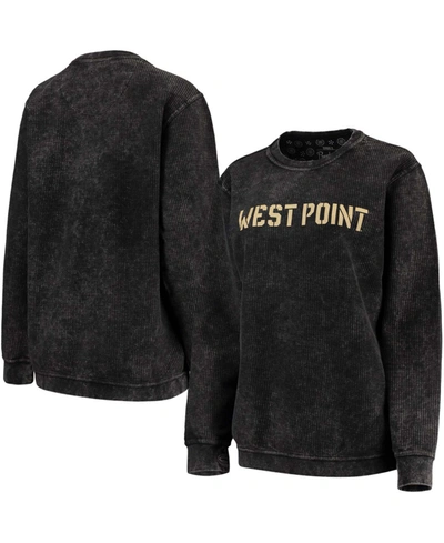 Shop Pressbox Women's Black Army Black Knights Comfy Cord Vintage-like Wash Basic Arch Pullover Sweatshirt