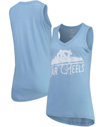Shop Pressbox Women's Carolina Blue North Carolina Tar Heels Ferris Melange V-neck Tank Top