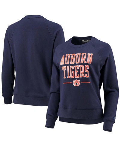 Under Armour Women's Navy Auburn Tigers All Day Fleece Raglan Pullover Sweatshirt In Navy
