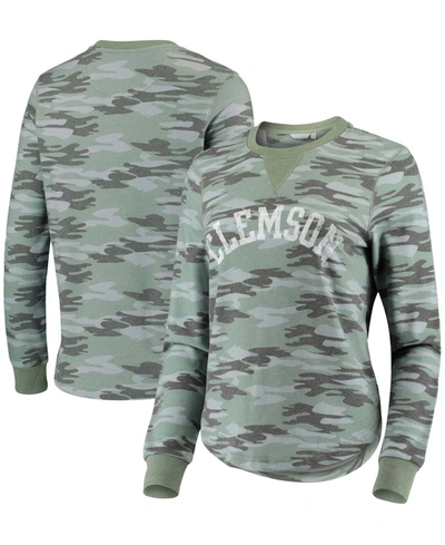 Shop Camp David Women's Camo Clemson Tigers Comfy Pullover Sweatshirt