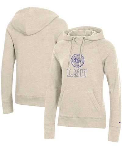 Shop Champion Women's Heathered Oatmeal Lsu Tigers College Seal Pullover Hoodie