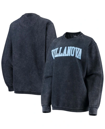 Shop Pressbox Women's Navy Villanova Wildcats Comfy Cord Vintage-like Wash Basic Arch Pullover Sweatshirt