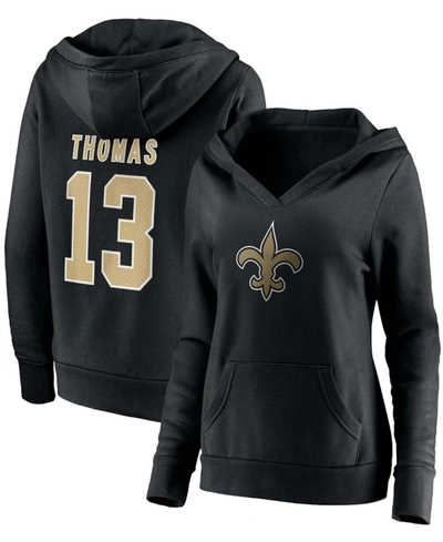 Fanatics Women's Michael Thomas Black New Orleans Saints Player Icon Name Number Pullover Hoodie In Black