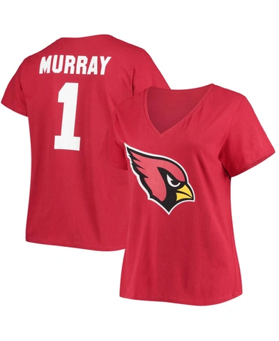 Shop Fanatics Women's Plus Size Kyler Murray Cardinal Arizona Cardinals Name Number V-neck T-shirt In Burgundy