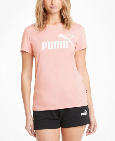 Shop Puma Women's Logo T-shirt In Pink/white