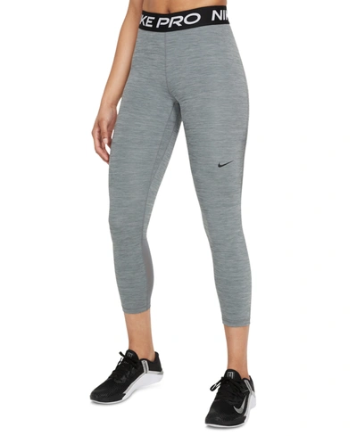 Shop Nike Pro Women's Dri-fit 7/8 Length Leggings In Smoke Grey/htr/black/(black)