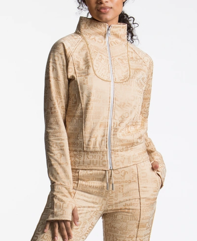 Shop Juicy Couture Women's Paneled Tricot Jacket In Sandtricot