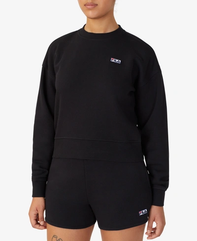Shop Fila Women's Stina Fleece Sweatshirt In Black