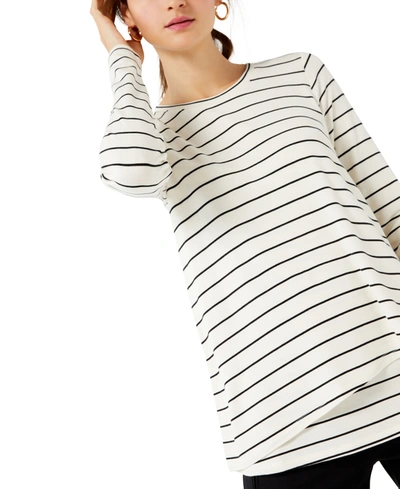 Shop A Pea In The Pod Pullover Nursing T-shirt In White/black Stripe