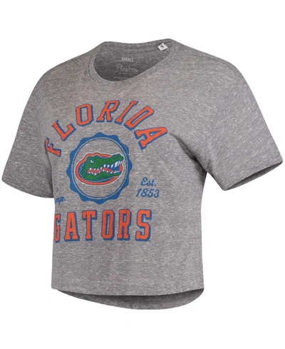 Shop Pressbox Women's Gray Florida Gators Bishop Tri-blend Knobi Crop T-shirt