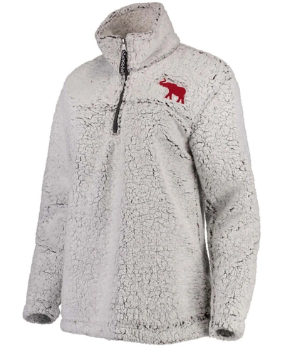 Boxercraft Women's Gray Alabama Crimson Tide Sherpa Super-soft Quarter-zip Pullover Jacket In Gray