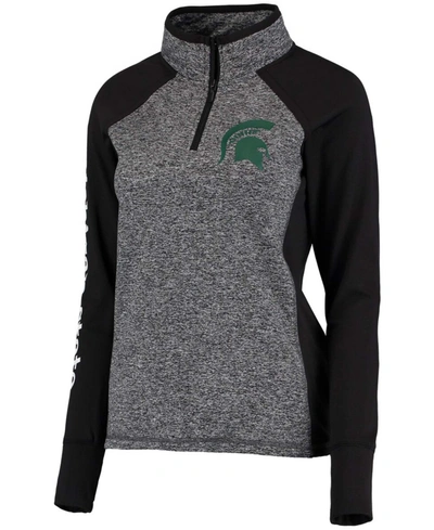 Shop Camp David Women's Gray, Black Michigan State Spartans Finalist Quarter-zip Pullover Jacket In Gray/black