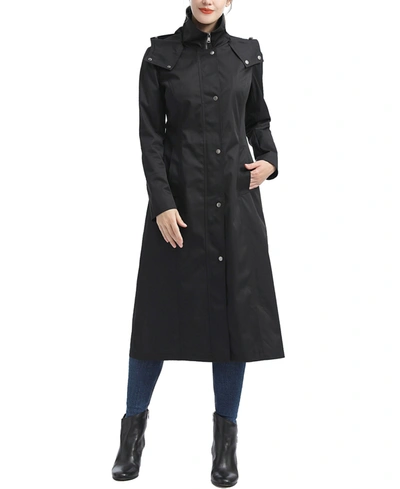Shop Kimi & Kai Women's Brooke Water Resistant Hooded Long Coat In Black
