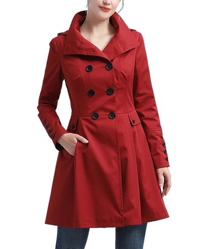 Shop Kimi & Kai Women's Ellie Water Resistant Trench Coat In Red