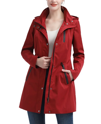 Shop Kimi & Kai Women's Molly Water Resistant Hooded Anorak Jacket In Red