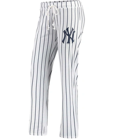 Concepts Sport Women's White New York Yankees Vigor Pinstripe Sleep Pant In White