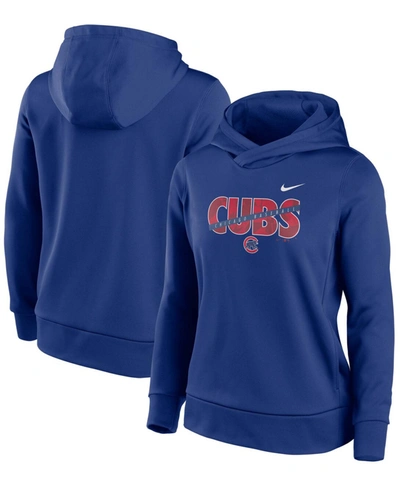 Shop Nike Women's Royal Chicago Cubs Club Angle Performance Pullover Hoodie