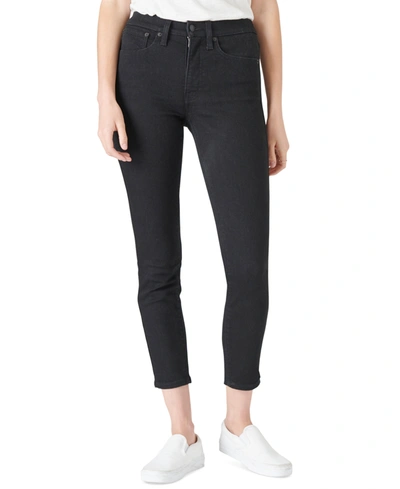Shop Lucky Brand Bridgette High-rise Cropped Skinny Jeans In Clean Black