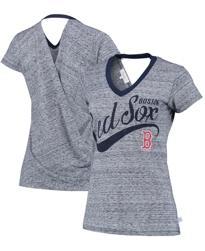 Touché Women's Navy Boston Red Sox Hail Mary V-neck Back Wrap T-shirt In Navy