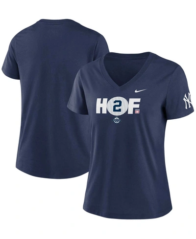 Nike Women's Derek Jeter Navy New York Yankees Hof2 Tri-blend V-neck T-shirt In Navy