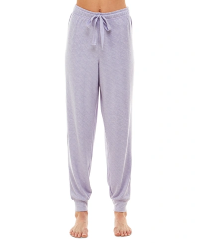 Shop Jaclyn Intimates Ribbed Jogger Pajama Pants In Sweet Purple