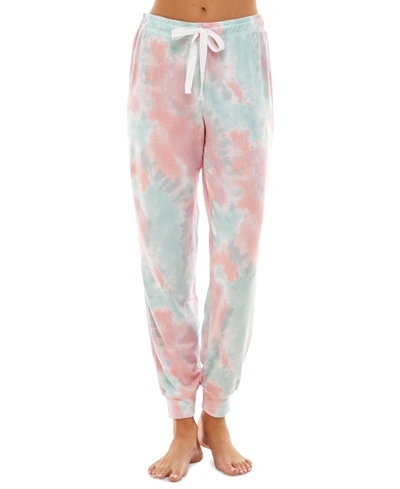 Shop Jaclyn Intimates Ribbed Jogger Pajama Pants In Fillmore White