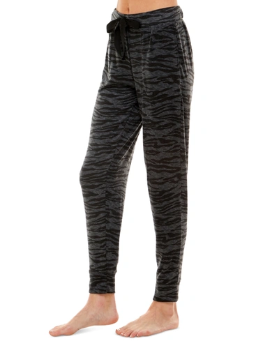 Shop Jaclyn Intimates Whisper Luxe Jogger Pajama Pants In Striped Grey