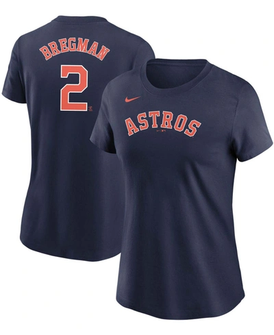 Nike Women's Alex Bregman Navy Houston Astros Name Number T-shirt In Navy