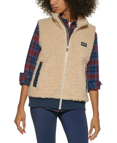 Shop Bass Outdoor Route Hiking Faux-sherpa Vest In Oatmeal