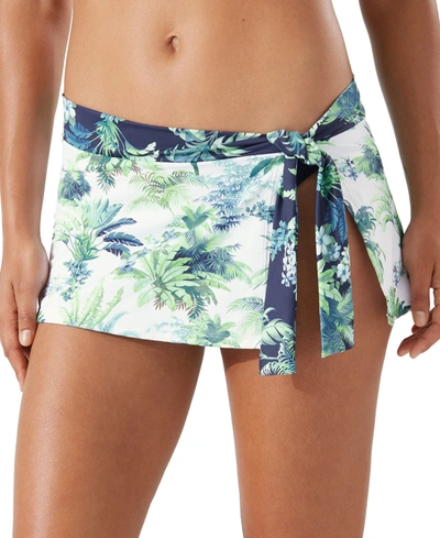 Tommy Bahama Palm Modern Side-tie Skirt Swim Bottoms Women's Swimsuit In White Multi