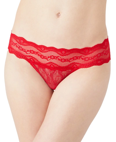 Shop B.tempt'd By Wacoal Lace Kiss Thong Underwear 970182 In Crimson Red