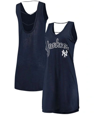 Shop G-iii 4her By Carl Banks Women's Heather Navy New York Yankees Swim Cover-up Dress