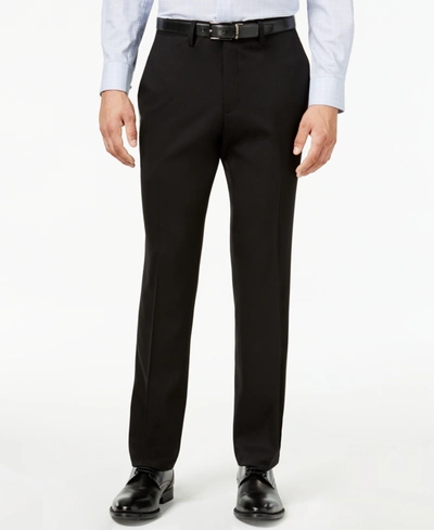Shop Kenneth Cole Reaction Men's Slim-fit Stretch Gabardine Dress Pants In Black