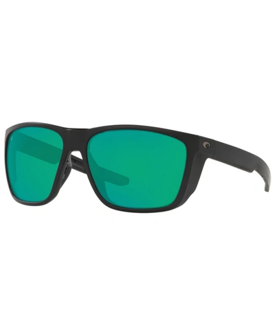 Shop Costa Del Mar Ferg Xl Polarized Sunglasses, 6s9012 62 In Matte Black/green Mirror G
