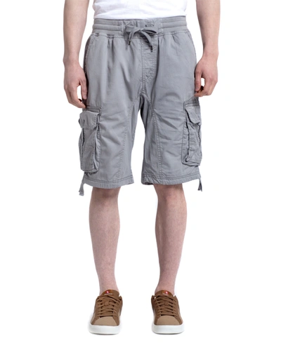 Shop Southpole Men's Twill Cargo Jogger Shorts In Light Gray