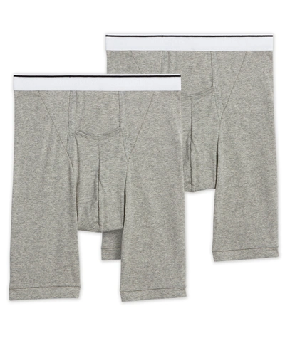 Shop Jockey Men's Pouch Midway Boxer Briefs, Pack Of 2 In Gray Heather