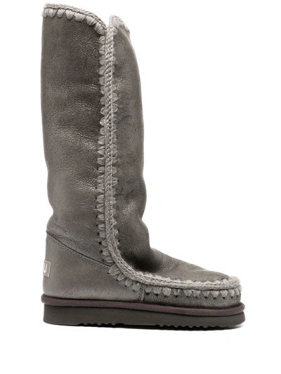 Shop Mou Calf-length Snow Boots In Grau