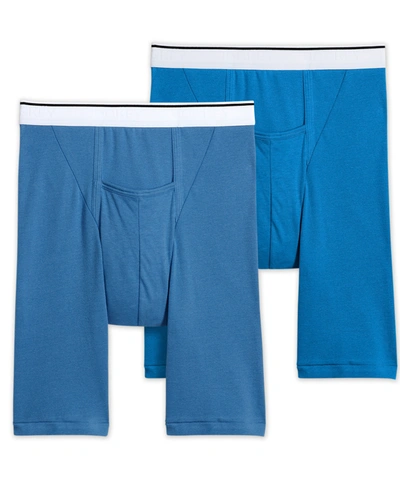 Shop Jockey Men's Pouch Midway Boxer Briefs, Pack Of 2 In Blue Spring