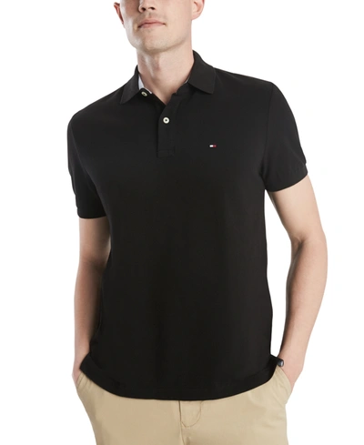 Tommy Hilfiger Men's Big Tall Classic Fit Ivy Polo In Knit Black | ModeSens