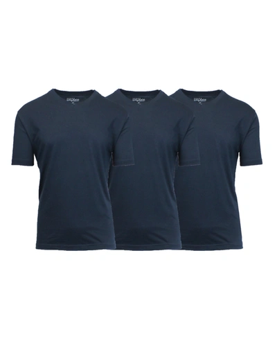 Shop Galaxy By Harvic Men's Short Sleeve V-neck T-shirt, Pack Of 3 In Navy X