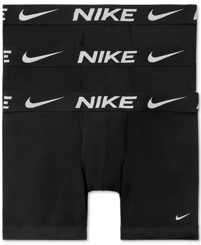 Shop Nike Men's 3-pack Essential Micro Boxer Briefs In Black