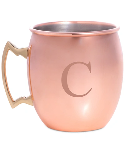 Shop Bey-berk Monogrammed Moscow Mule Mug In 'c'